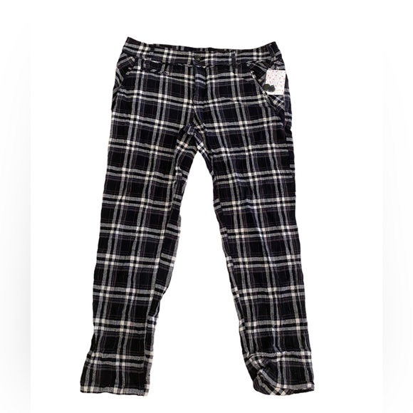 NWT Free People Black Plaid Pants - Picture 3 of 6